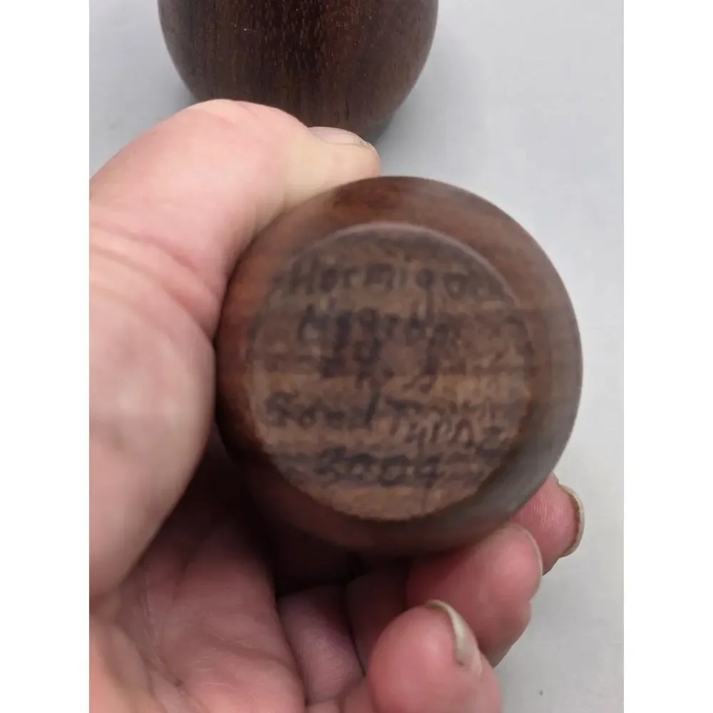 Vintage Teak Wood Salt and Pepper Shakers Danish Modern Mid Century
